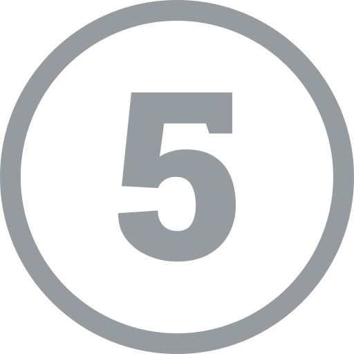 Number 5 in a circle icon
