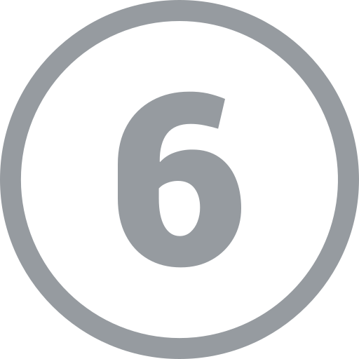 Green number six in circle icon